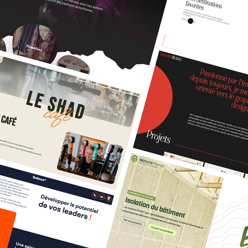 Ensemble de visuel de site web et design d'interface